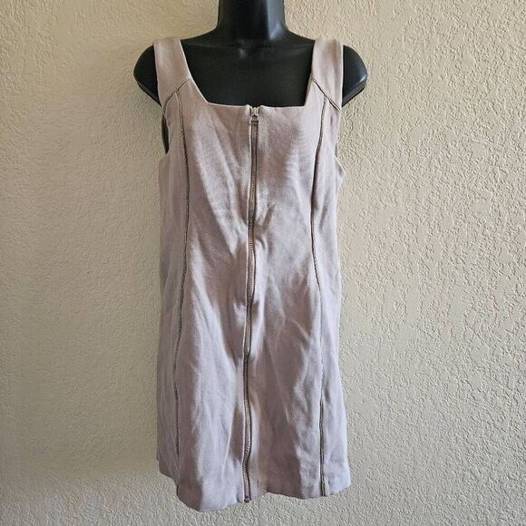 T by Alexander Wang Zip Front Ponte Square Neck Mini Dress - Picture 1 of 8